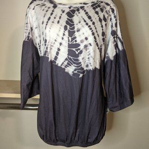 Slouchy Purple and White Tie Dye Pullover